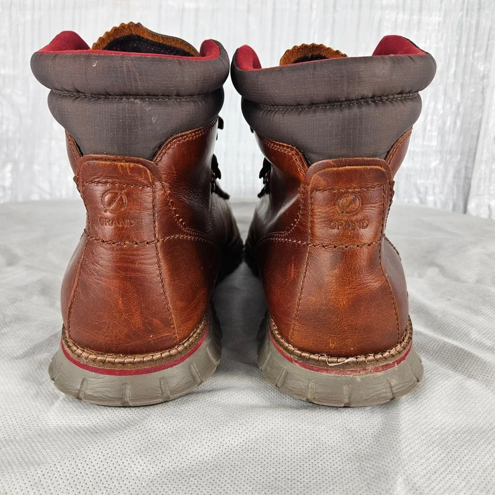 Cole Haan Zerogrand Mens 10.5 Hiker Waterproof Boot Grand.OS British Tan Leather